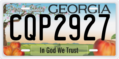 GA license plate CQP2927