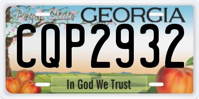 GA license plate CQP2932