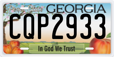 GA license plate CQP2933