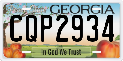 GA license plate CQP2934