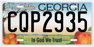 GA license plate CQP2935