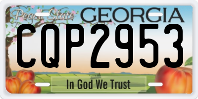 GA license plate CQP2953