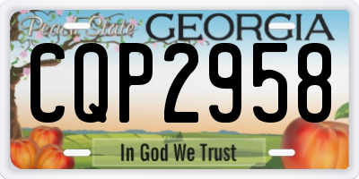 GA license plate CQP2958