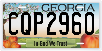 GA license plate CQP2960