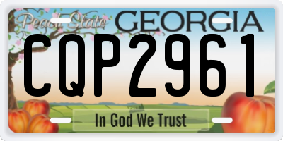 GA license plate CQP2961