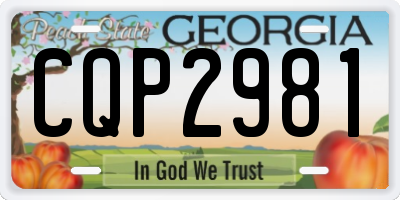 GA license plate CQP2981