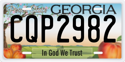 GA license plate CQP2982