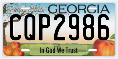 GA license plate CQP2986