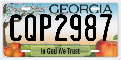 GA license plate CQP2987