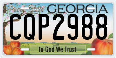 GA license plate CQP2988