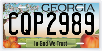GA license plate CQP2989