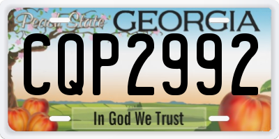 GA license plate CQP2992