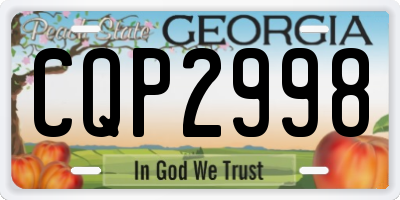 GA license plate CQP2998