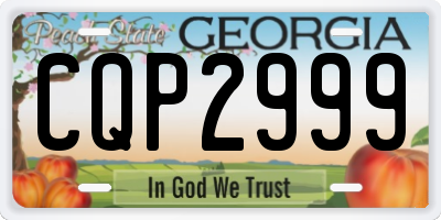 GA license plate CQP2999