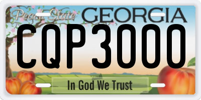 GA license plate CQP3000