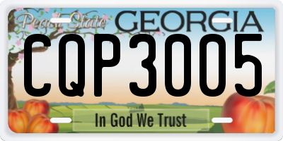GA license plate CQP3005