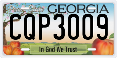 GA license plate CQP3009
