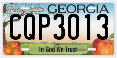 GA license plate CQP3013
