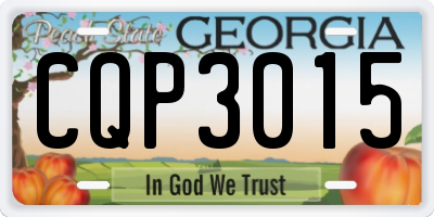 GA license plate CQP3015