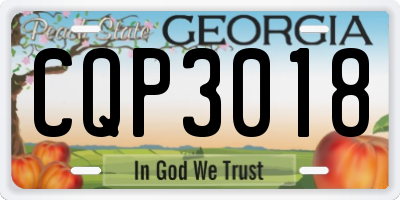 GA license plate CQP3018