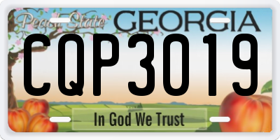 GA license plate CQP3019