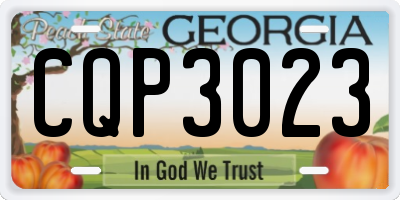 GA license plate CQP3023