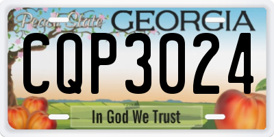 GA license plate CQP3024