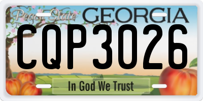 GA license plate CQP3026