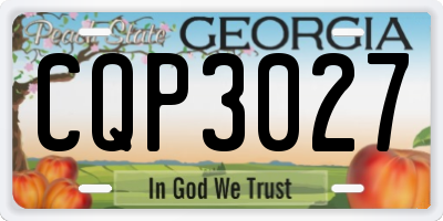 GA license plate CQP3027