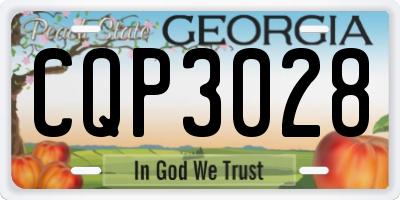 GA license plate CQP3028