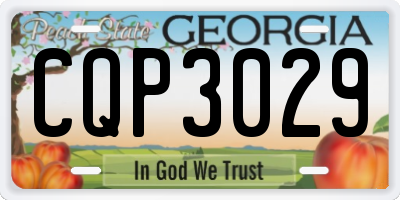 GA license plate CQP3029