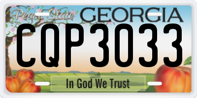 GA license plate CQP3033