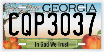 GA license plate CQP3037