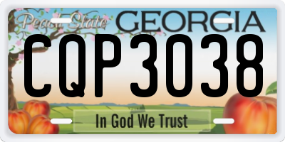GA license plate CQP3038