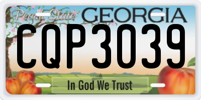 GA license plate CQP3039
