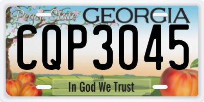GA license plate CQP3045