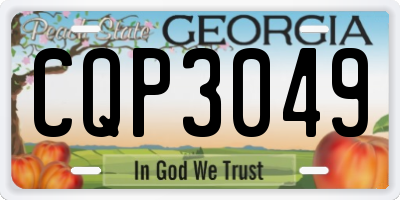 GA license plate CQP3049