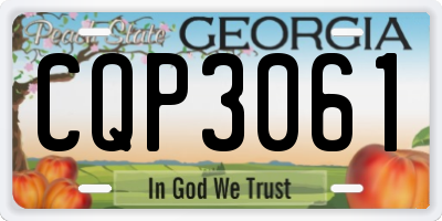 GA license plate CQP3061