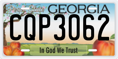 GA license plate CQP3062