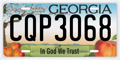 GA license plate CQP3068