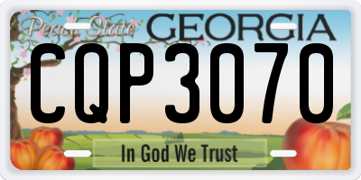 GA license plate CQP3070