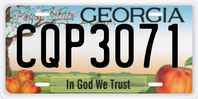 GA license plate CQP3071