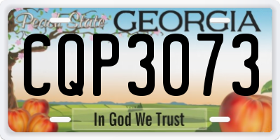 GA license plate CQP3073