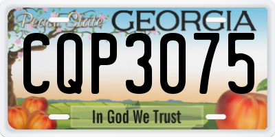 GA license plate CQP3075