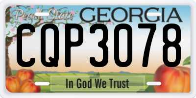 GA license plate CQP3078