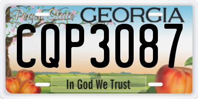 GA license plate CQP3087