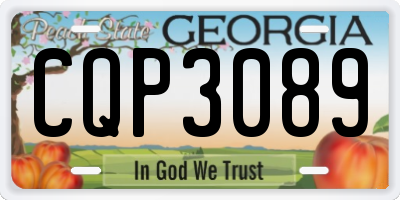GA license plate CQP3089