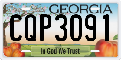 GA license plate CQP3091