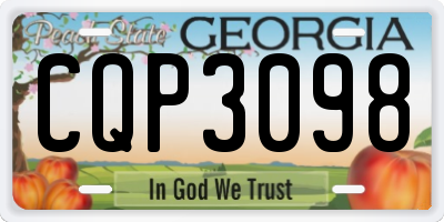 GA license plate CQP3098