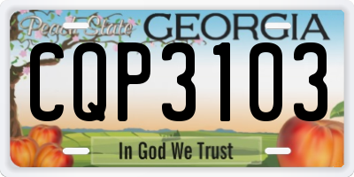 GA license plate CQP3103